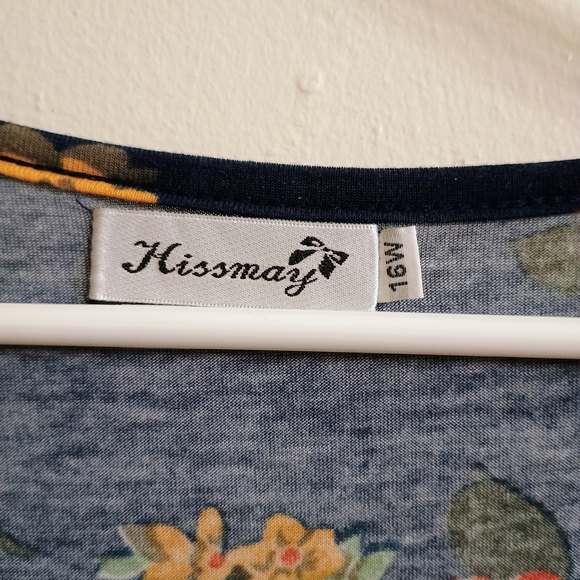 Xhilaration Red and Blue Ruffled Wrap Midi Dress. - Picture 4 of 4